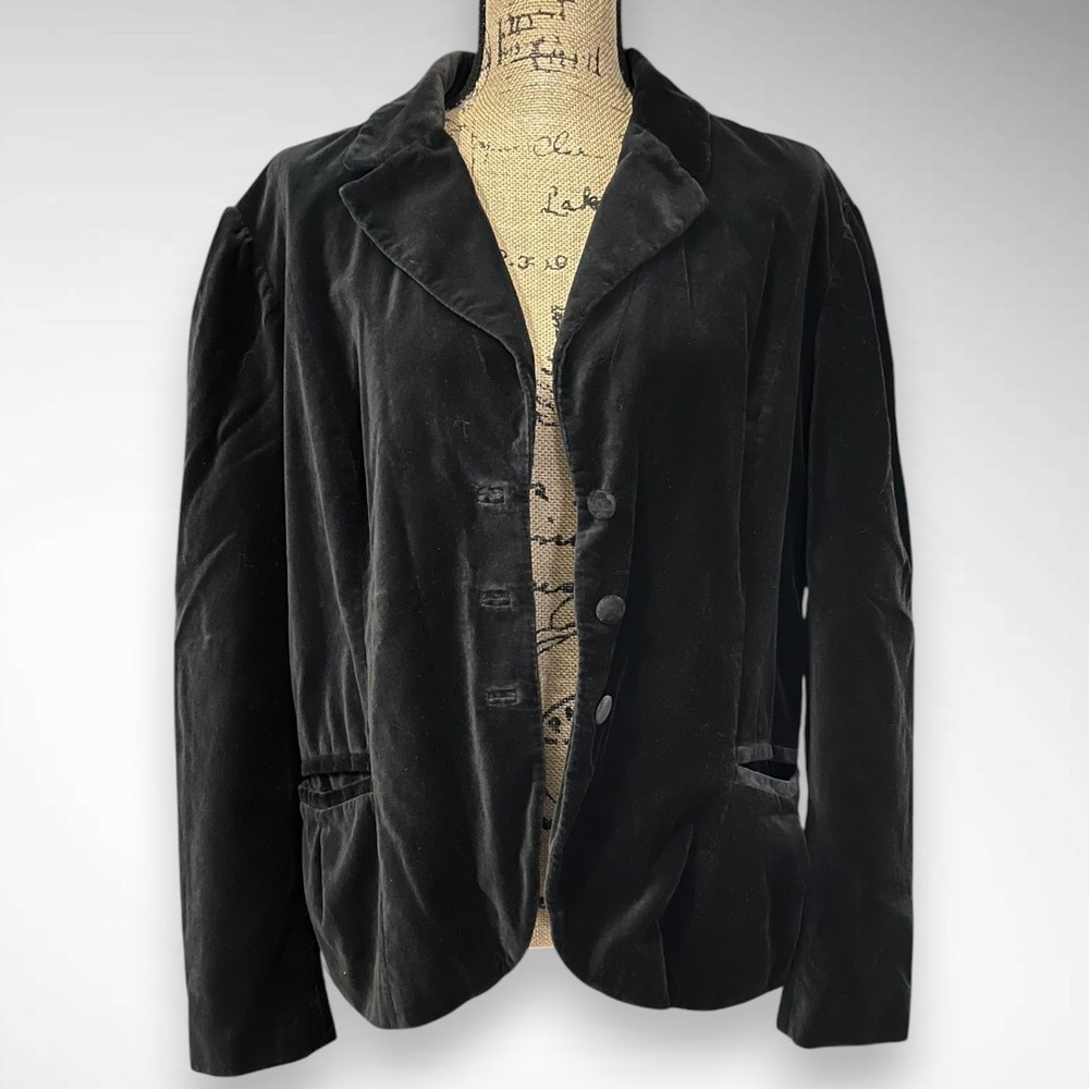 GAP Women's Black Velvet Blazer Size 20 | EUC